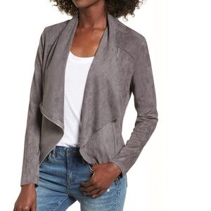 BLANK NYC Faux Suede Drape Front Jacket (XS)